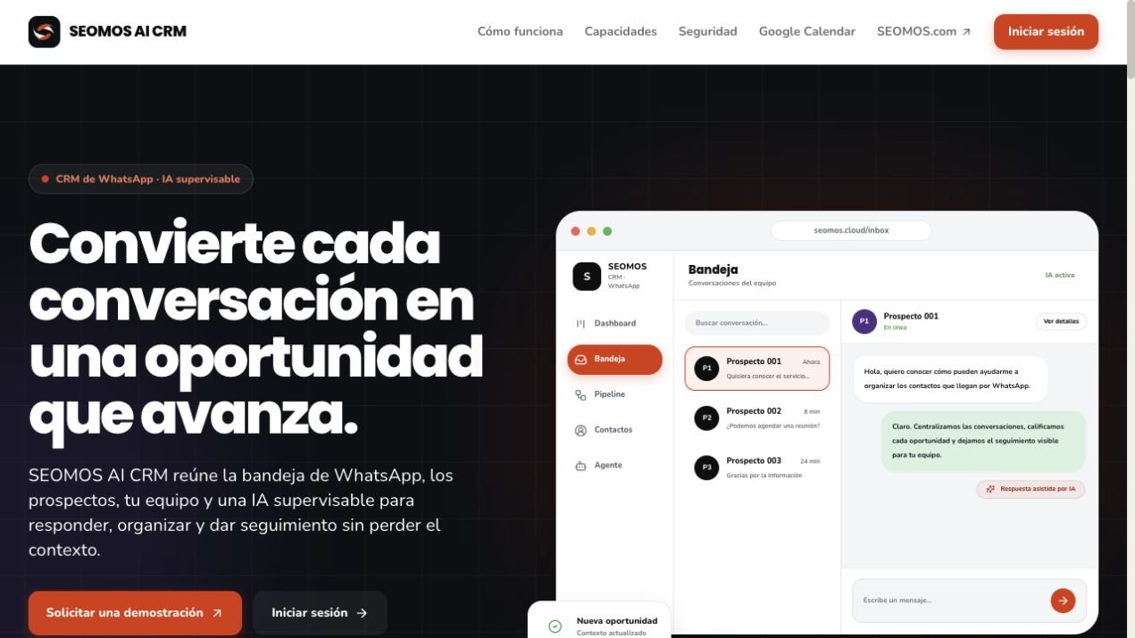 Vista actual de SEOMOS AI CRM